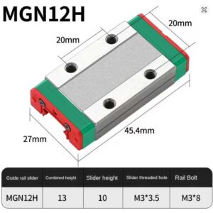 Hiwin - MGN12  , Bloque deslizante de rodamiento lineal