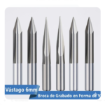 Fresas en V tallado de 2 ranuras