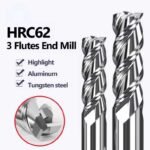 HRC62 fresa de carburo de 3 hélices CNC