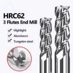 HRC62 fresa de carburo de 3 hélices CNC