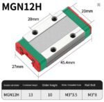 Hiwin - MGN12  , Bloque deslizante de rodamiento lineal