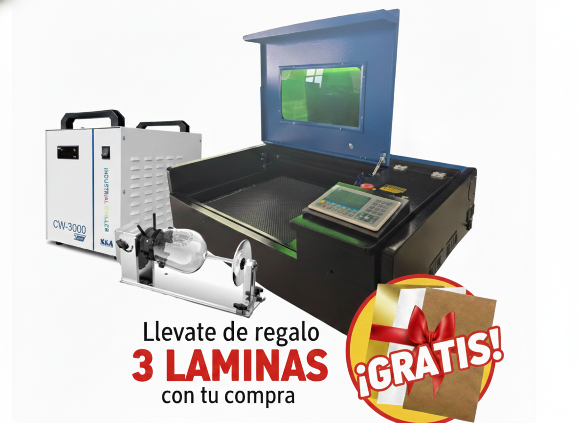 4050 MAS CHILLER Y EJE LASER Co2 4050 50W Ruida + Chiller + Eje - Imagen 1
