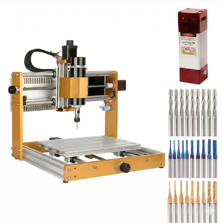 cnc gold 3018 portada CNC 3018 Plus Gold 500W – Pre Ensamblado - Imagen 1