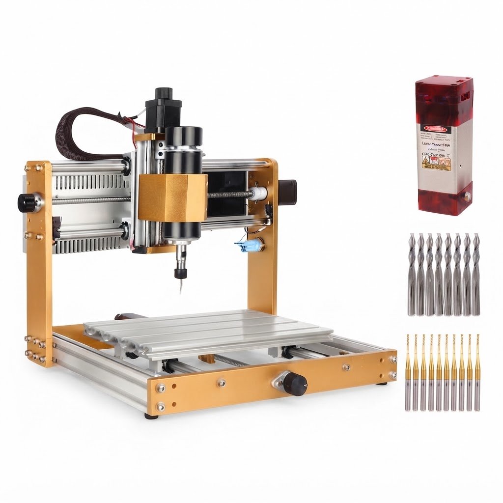 cnc gold 3018portada CNC 3018 Plus Gold 500W – Pre Ensamblado - Imagen 1