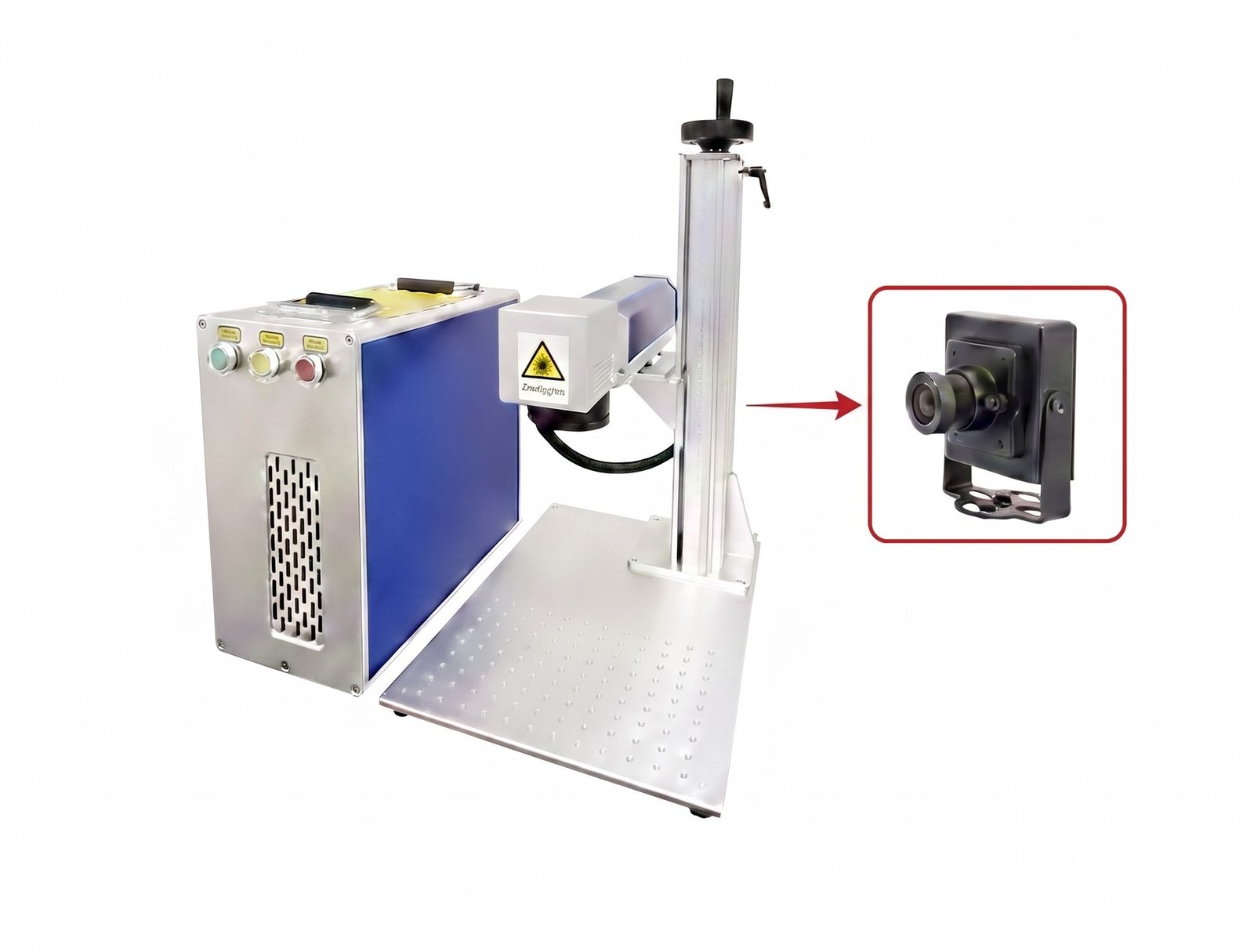 SPLIT CON CAMARA Laser Fibra 60w Portable JPT MOPA + Eje Rotativo - Imagen 1